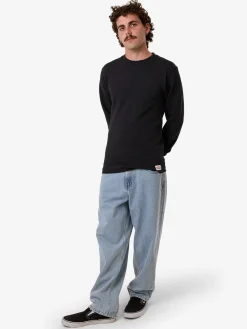 Outlet Thrills Adapted Waffle Long Sleeve - Faded Black FadedBlack