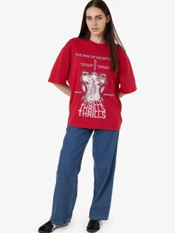 Fashion Thrills Age of Deception Oversized Tee - Chilli Pepper ChilliPepper