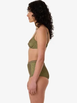 Fashion Thrills Alba Rib Boy Leg Bikini Bottom - Pickle Green PickleGreen