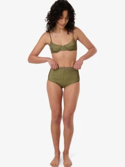 Fashion Thrills Alba Rib Boy Leg Bikini Bottom - Pickle Green PickleGreen