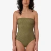 Online Thrills Alba Rib Strapless One Piece - Pickle Green PickleGreen