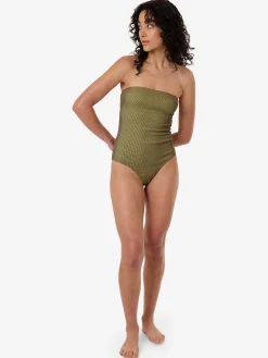 Online Thrills Alba Rib Strapless One Piece - Pickle Green PickleGreen
