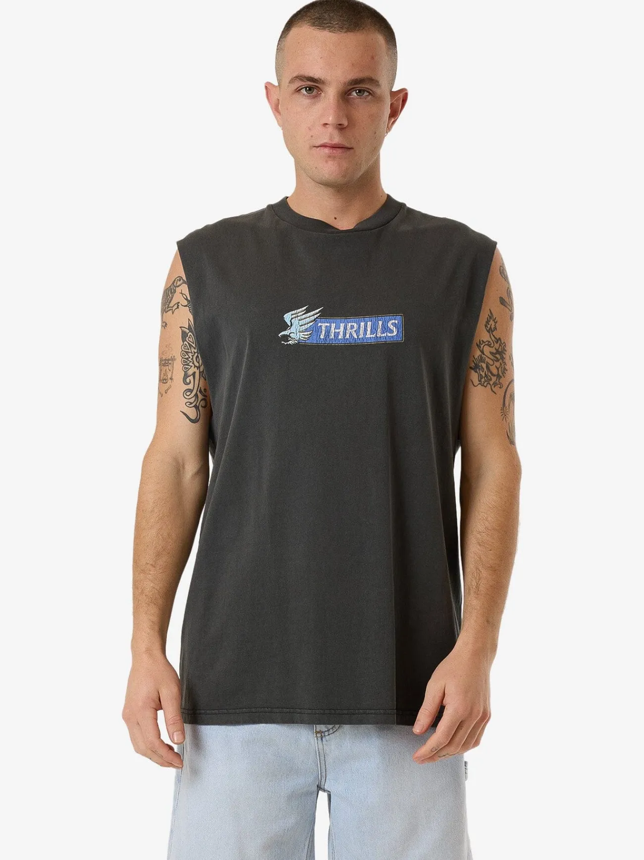 Outlet Thrills Allegiance Merch Fit Muscle Tee - Merch Black MerchBlack