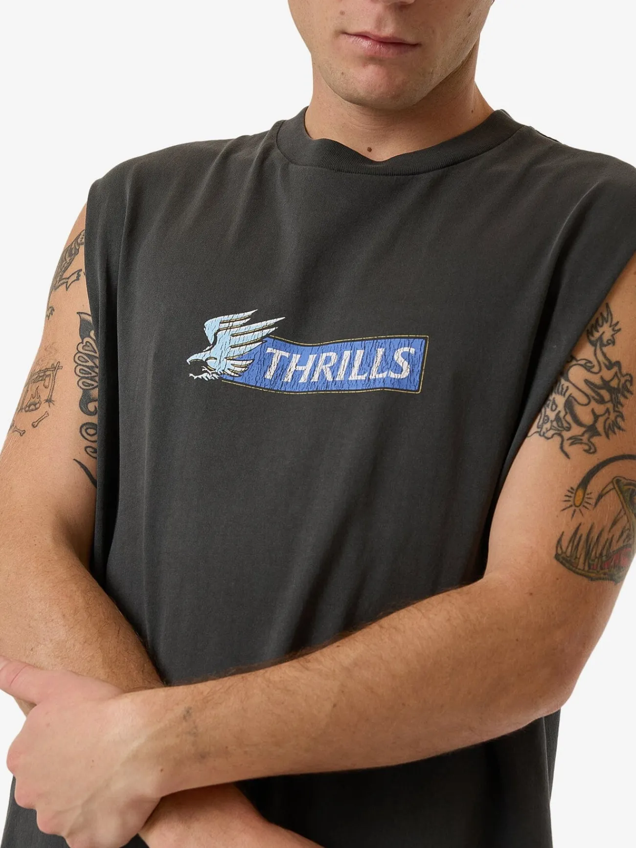 Outlet Thrills Allegiance Merch Fit Muscle Tee - Merch Black MerchBlack