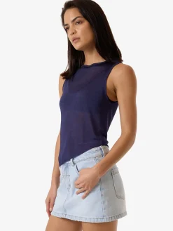 Outlet Thrills Anais Knit Tank - Estate Blue EstateBlue