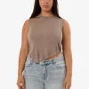 Hot Thrills Anais Sheer Knit Tank - Fungi