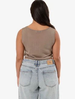 Hot Thrills Anais Sheer Knit Tank - Fungi