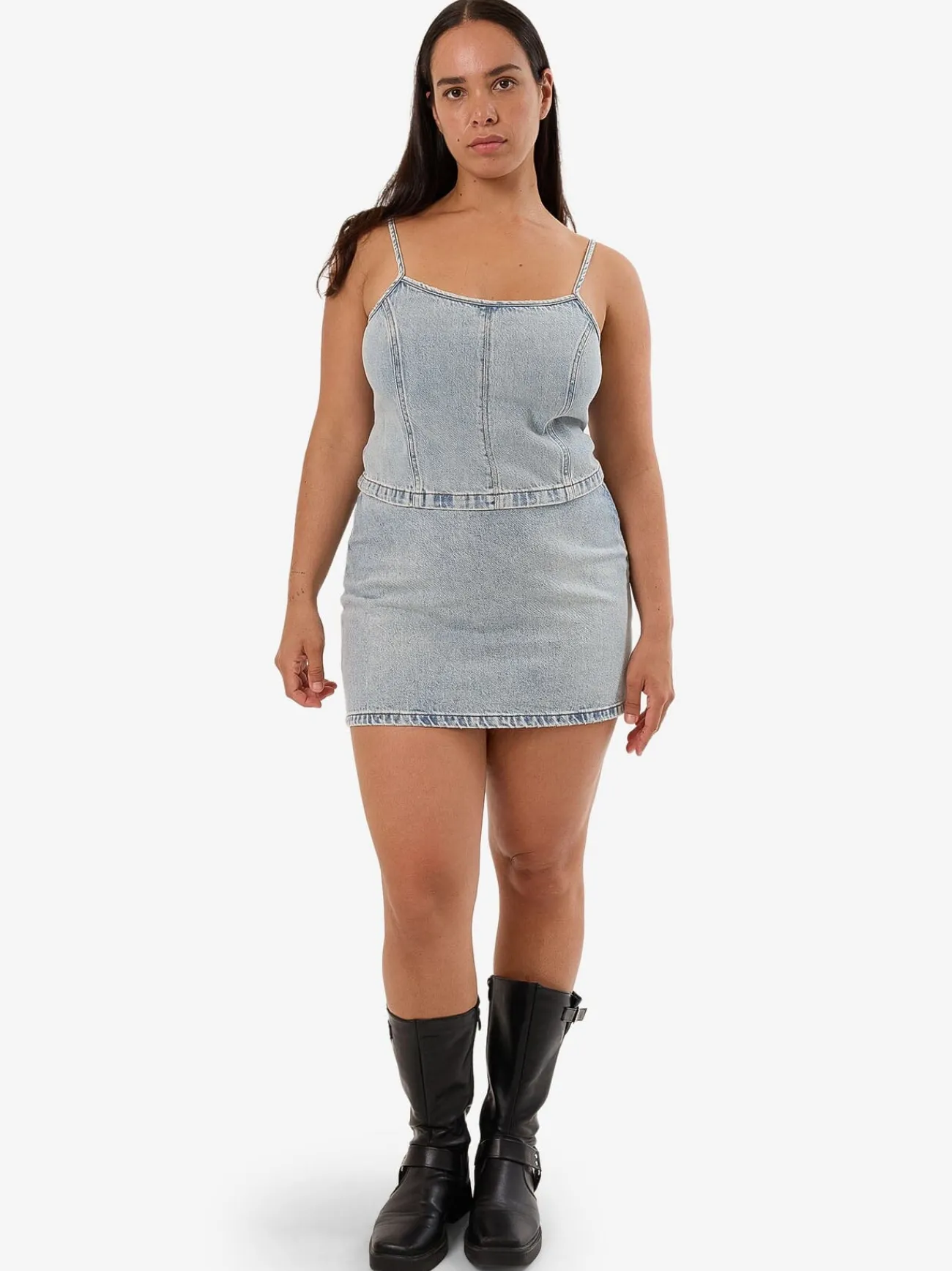 Fashion Thrills Anna Denim Skirt - Tainted Blue TaintedBlue