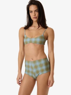 Hot Thrills Ansley Boy Leg Bikini Bottom - Blue Stone BlueStone