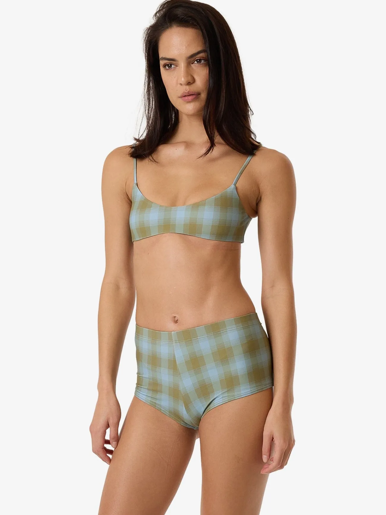 Hot Thrills Ansley Boy Leg Bikini Bottom - Blue Stone BlueStone