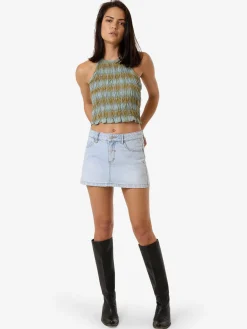 Discount Thrills Ansley Halter Top - Stone Blue StoneBlue