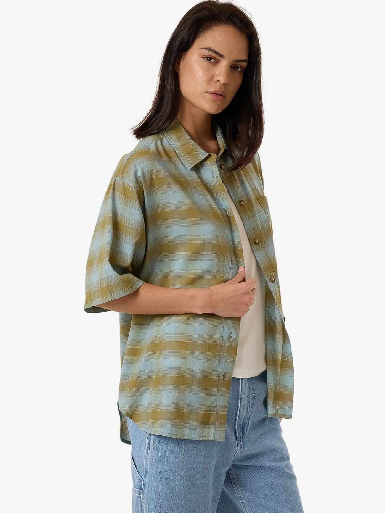 Discount Thrills Ansley Shirt - Stone Blue StoneBlue