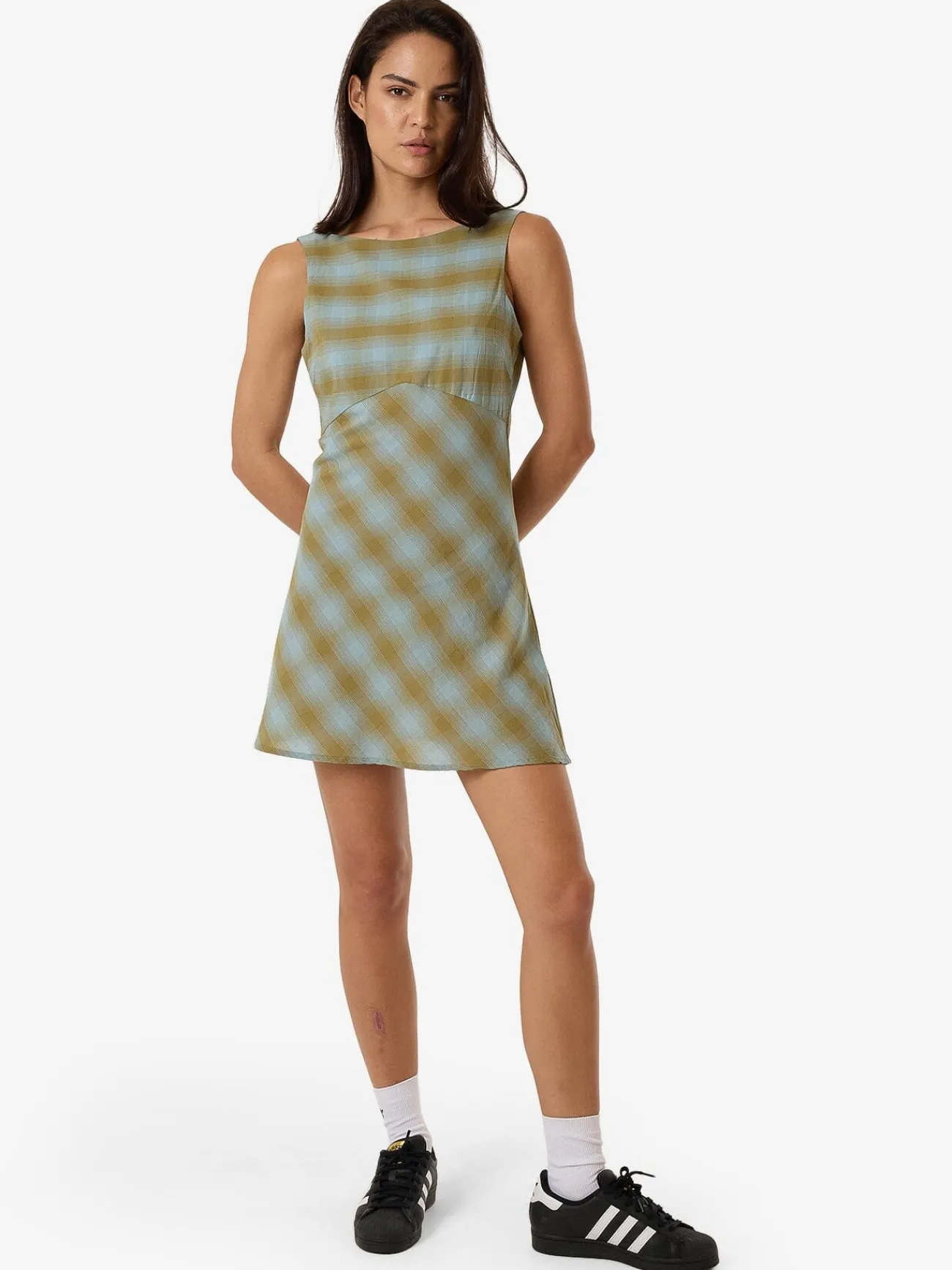 Best Thrills Ansley Xavier Mini Dress - Stone Blue StoneBlue