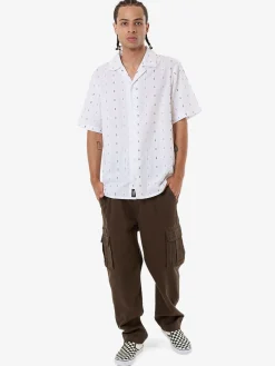 Outlet Thrills Anytime Bowling Shirt - Dirty White DirtyWhite