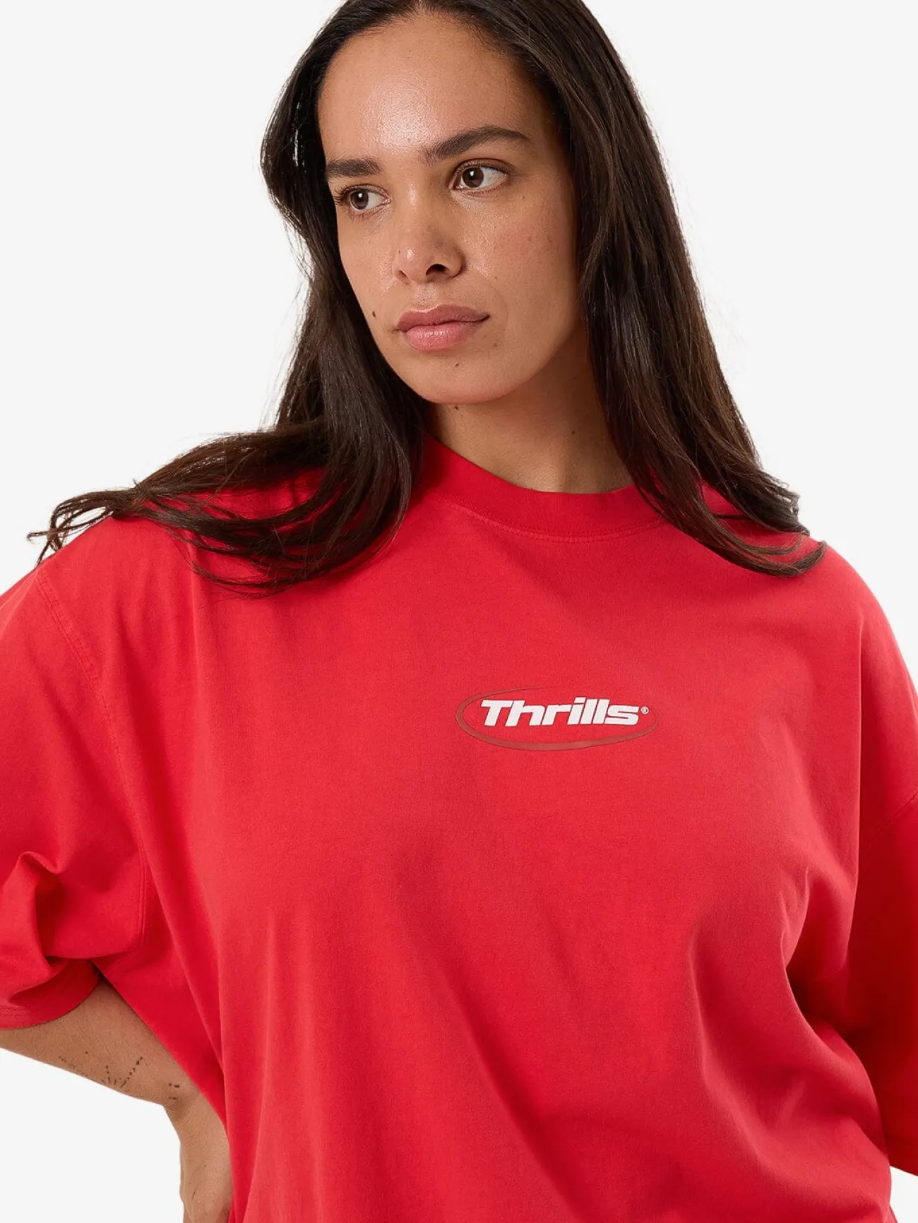 Sale Thrills Arena Oversized Tee - Flame Red FlameRed