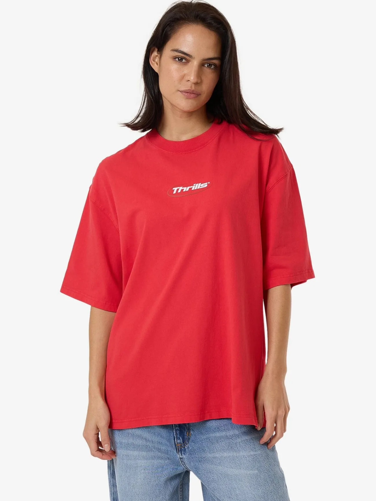 Sale Thrills Arena Oversized Tee - Flame Red FlameRed