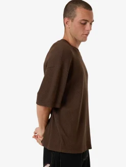 Fashion Thrills Arts & Industrial Box Fit Oversize Short Tee - Postal Brown PostalBrown