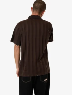 Online Thrills Arts & Industrial Quarter Zip Polo - Postal Brown PostalBrown