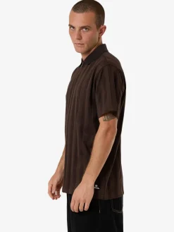 Online Thrills Arts & Industrial Quarter Zip Polo - Postal Brown PostalBrown