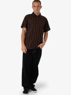 Online Thrills Arts & Industrial Quarter Zip Polo - Postal Brown PostalBrown