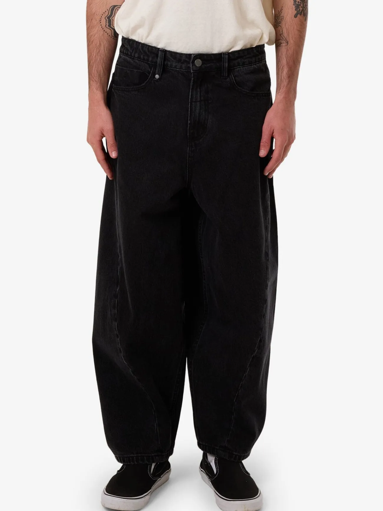 Outlet Thrills Barrel Leg Denim Jean - Aged Black AgedBlack