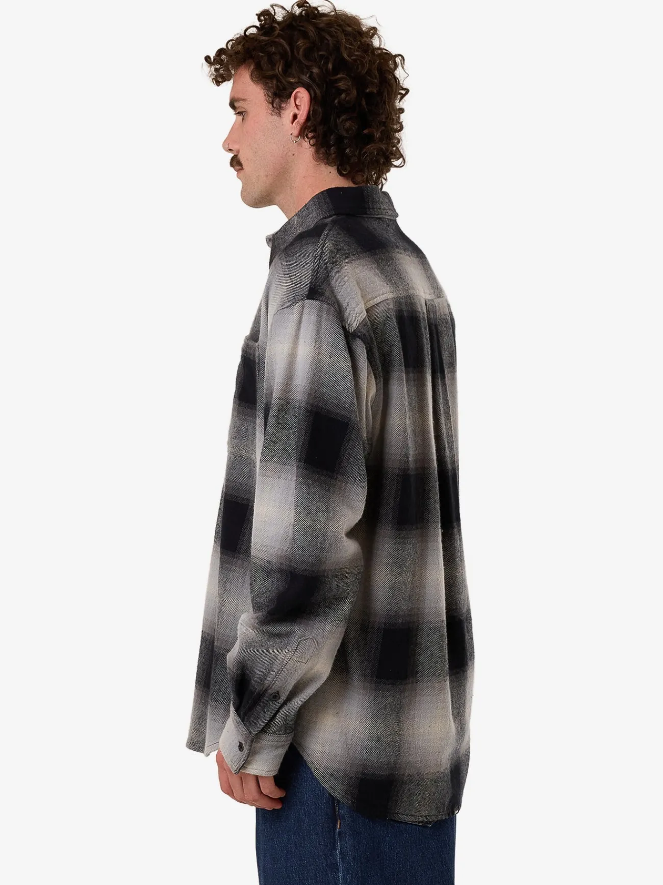 Best Thrills Barrio Long Sleeve Flannel Shirt - Black