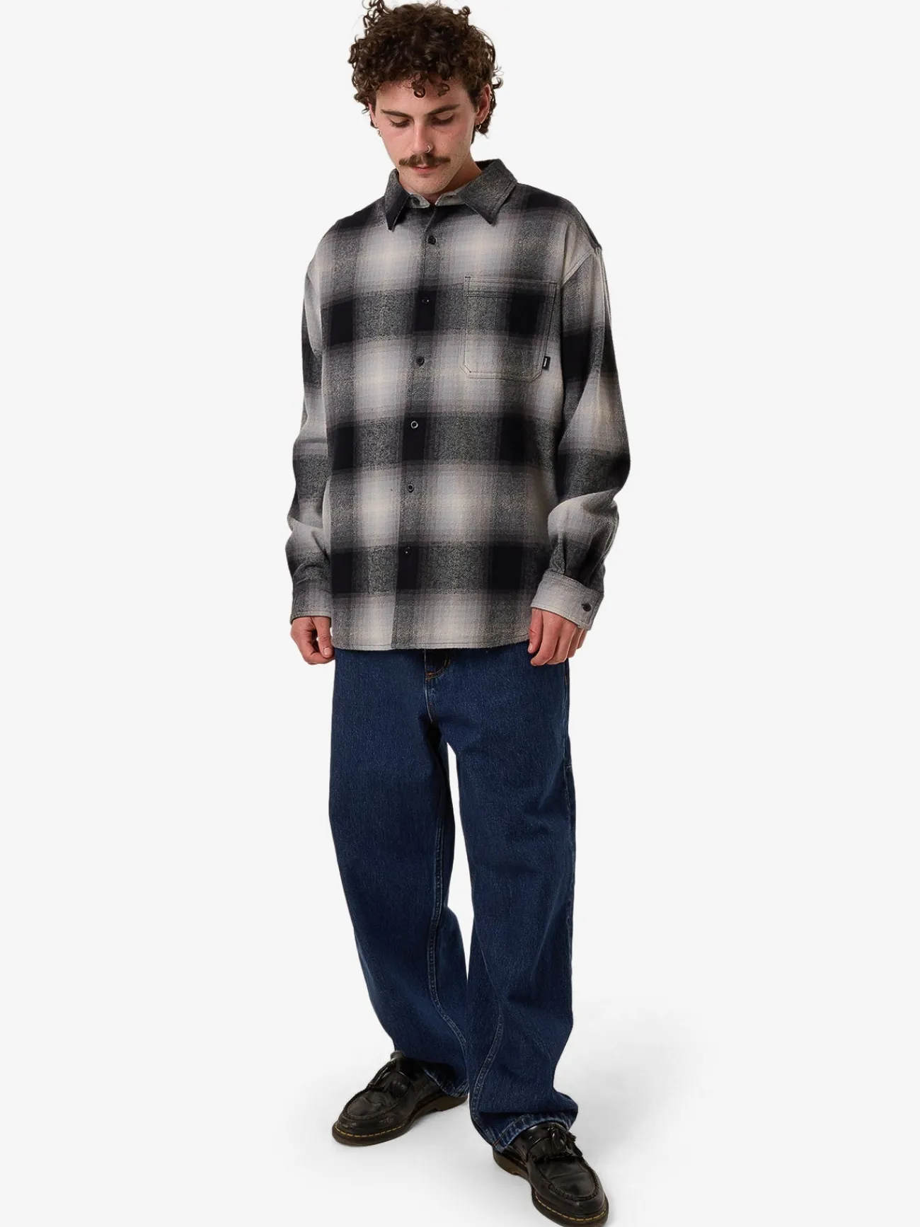 Best Thrills Barrio Long Sleeve Flannel Shirt - Black