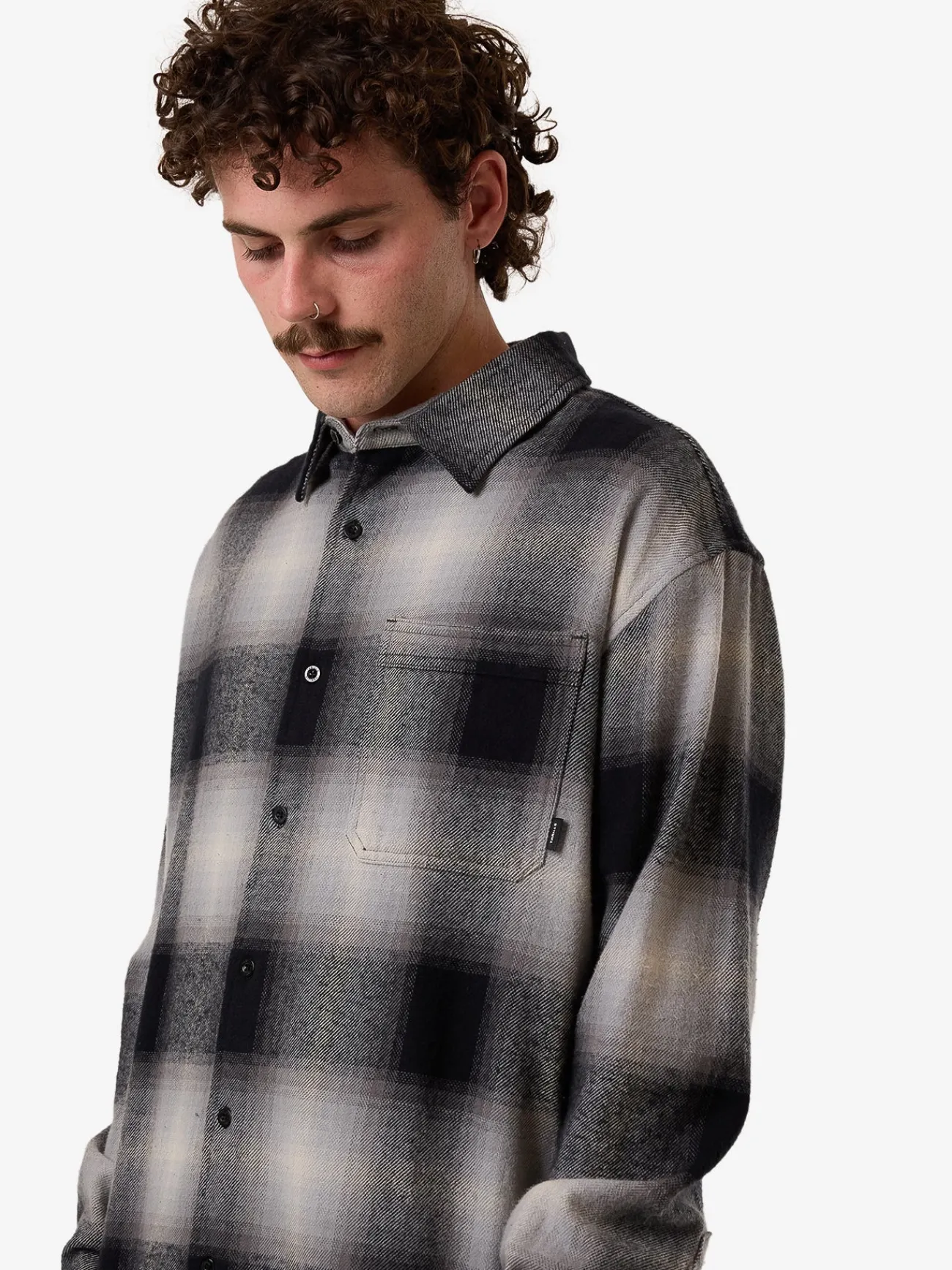 Best Thrills Barrio Long Sleeve Flannel Shirt - Black