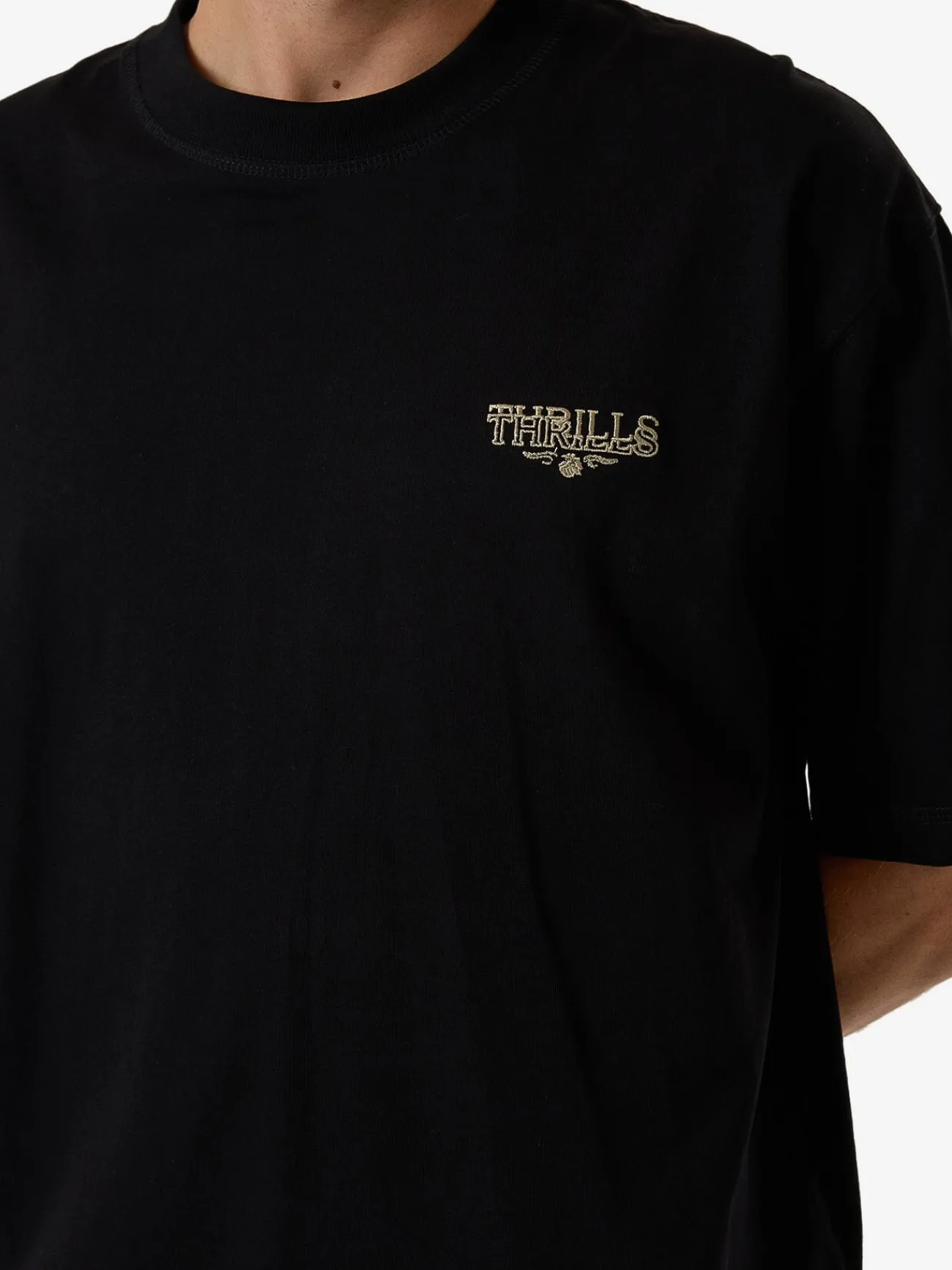 Best Thrills Be Adorned Box Fit Oversize Short Tee - Black