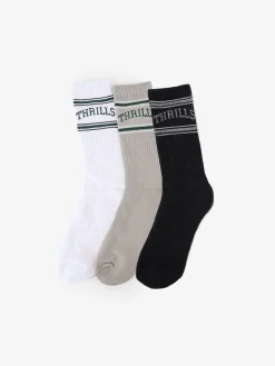 Sale Thrills Believe 3 Pack Sock - White - Quiet Grey - Black