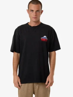 Online Thrills Beyond The Hills Oversize Fit Tee - Black Fade BlackFade