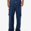 Hot Thrills Big Slacker Denim Cargo Jean - Union Blue UnionBlue