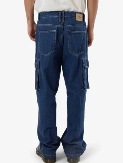 Hot Thrills Big Slacker Denim Cargo Jean - Union Blue UnionBlue