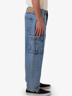 Fashion Thrills Big Slacker Denim Cargo Jean - Vintage Stone Blue VintageStoneBlue