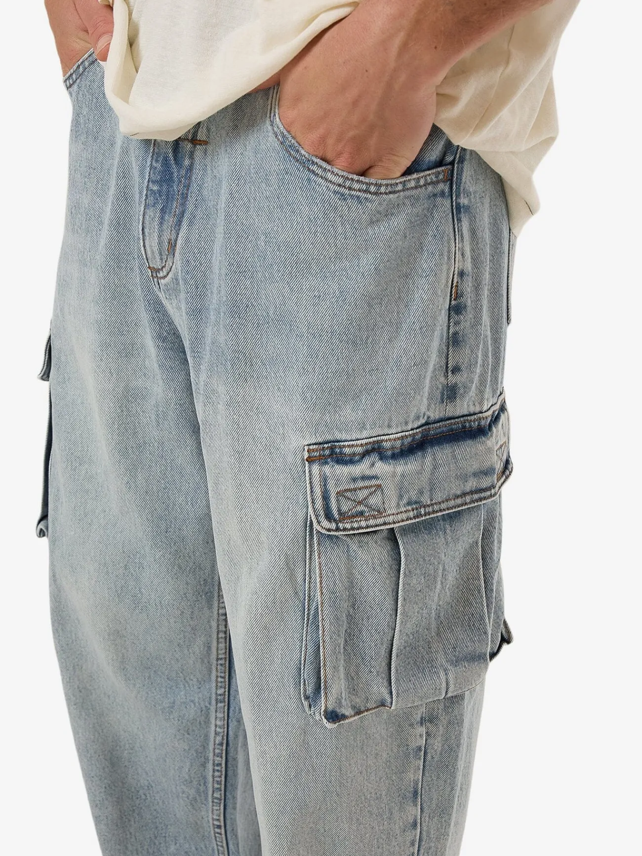 New Thrills Big Slacker Denim Cargo Jean - Tainted Blue TaintedBlue