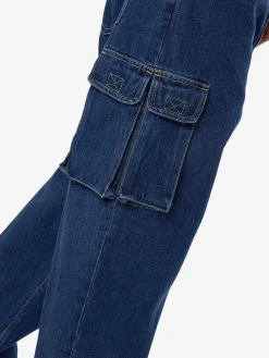 Hot Thrills Big Slacker Denim Cargo Jean - Union Blue UnionBlue
