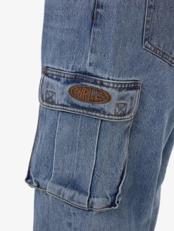 Fashion Thrills Big Slacker Denim Cargo Jean - Vintage Stone Blue VintageStoneBlue