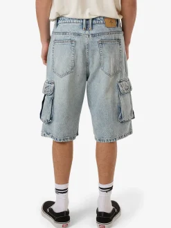 Sale Thrills Big Slacker Denim Cargo Short - Tainted Blue TaintedBlue