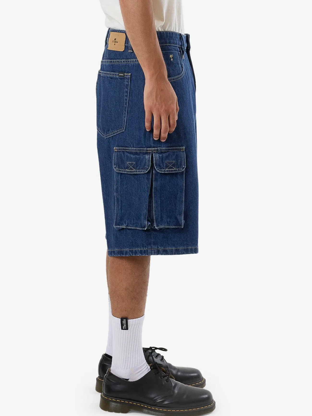 Fashion Thrills Big Slacker Denim Cargo Short - Union Blue UnionBlue