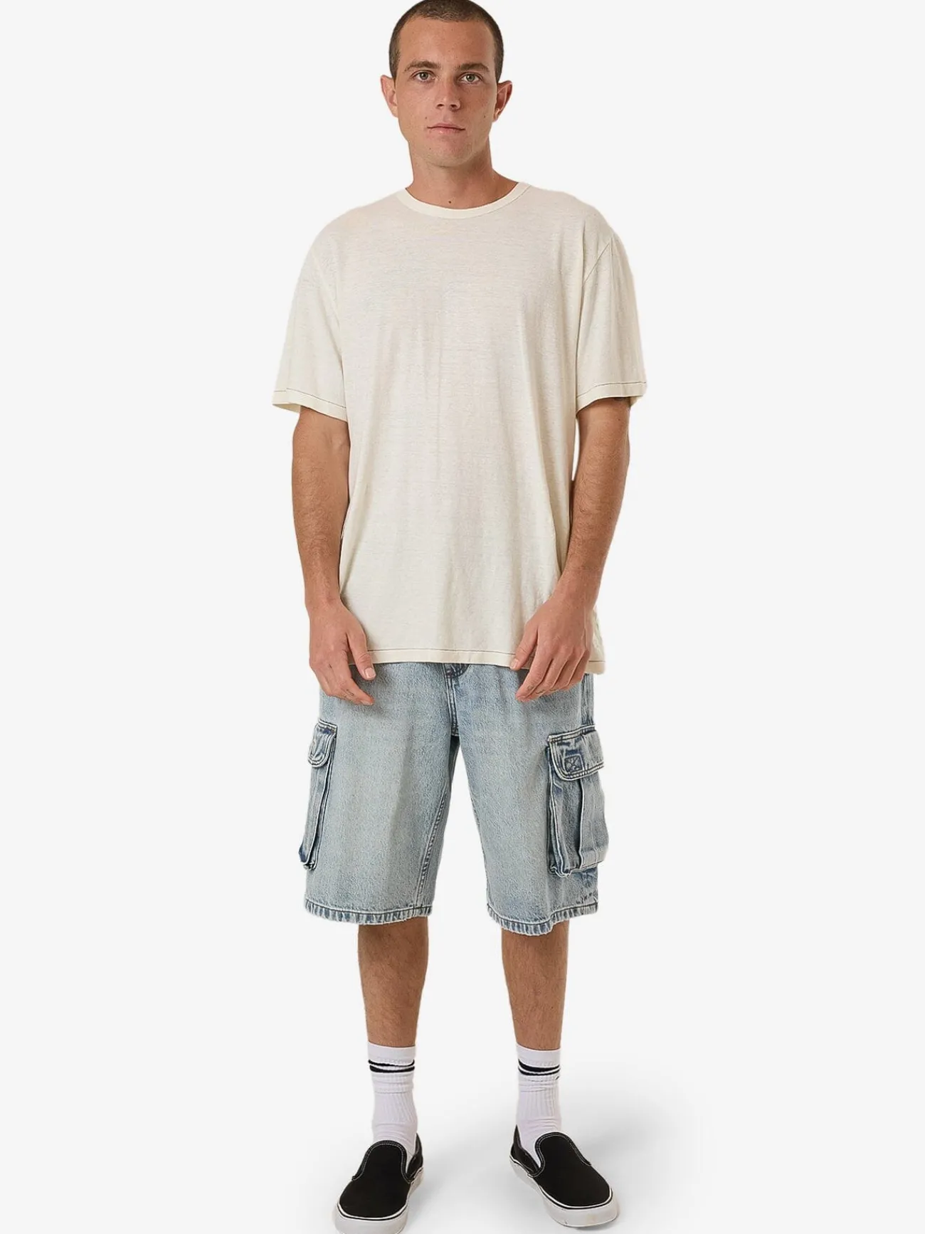 Sale Thrills Big Slacker Denim Cargo Short - Tainted Blue TaintedBlue