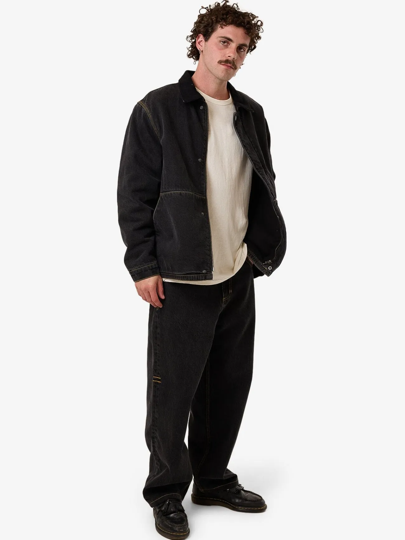 Clearance Thrills Big Slacker Denim Jean - Black Bull BlackBull