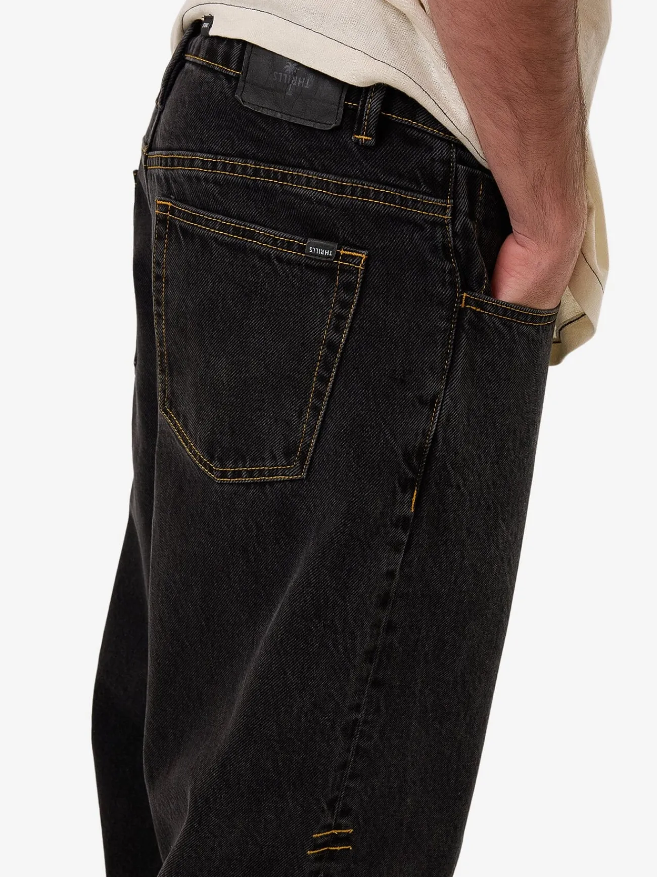 Clearance Thrills Big Slacker Denim Jean - Black Bull BlackBull
