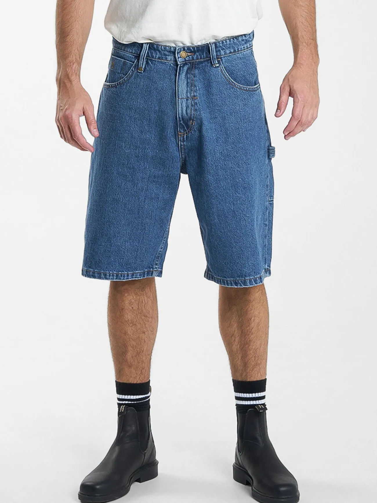 Discount Thrills Big Slacker Denim Short - Rinsed Blues RinsedBlues