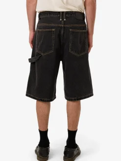 Discount Thrills Big Slacker Denim Short - Black Bull BlackBull