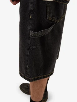Discount Thrills Big Slacker Denim Short - Black Bull BlackBull