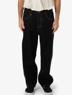 Sale Thrills Big Slacker Embro Denim Jean - Black Rinse BlackRinse