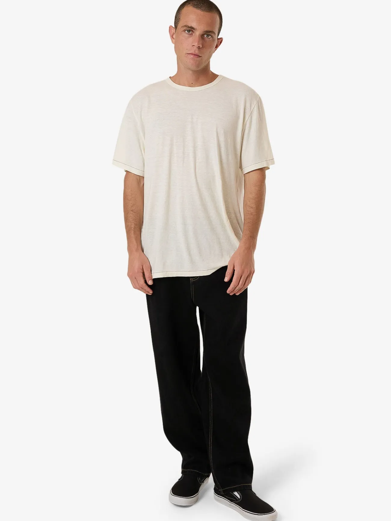 Sale Thrills Big Slacker Embro Denim Jean - Black Rinse BlackRinse