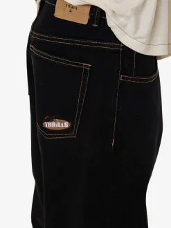Sale Thrills Big Slacker Embro Denim Jean - Black Rinse BlackRinse