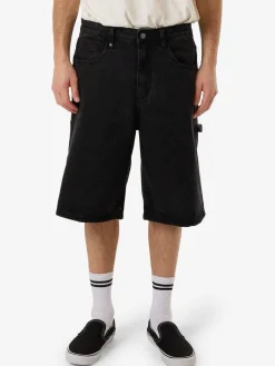 Sale Thrills Big Slacker Existence Embro Denim Short - Aged Black AgedBlack