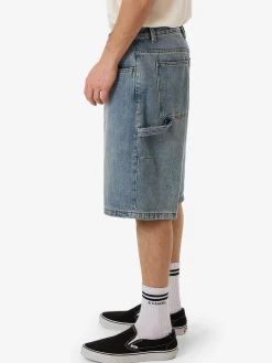 Outlet Thrills Big Slacker Lifted Embro Denim Short - Dirty Weathered Blue DirtyWeatheredBlue
